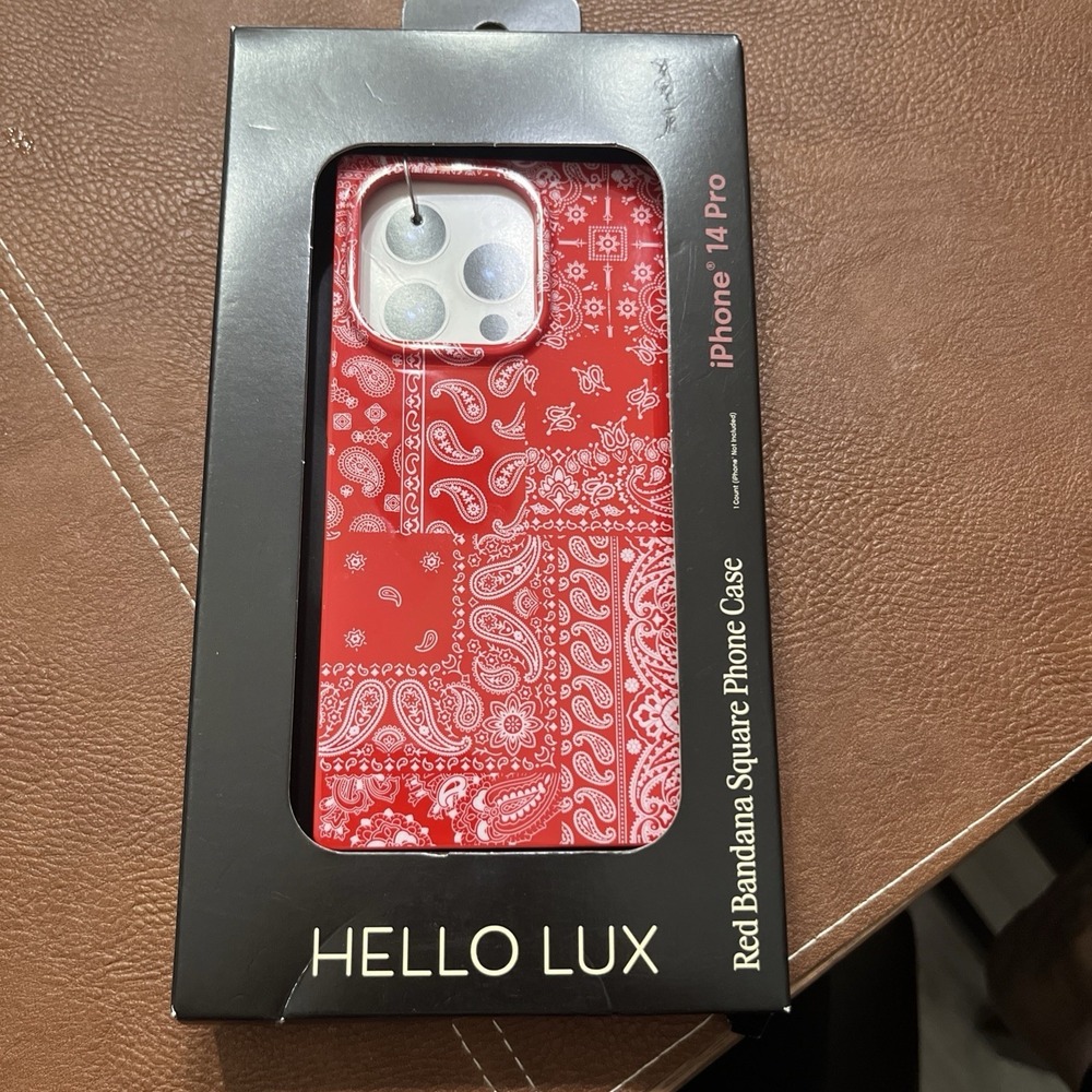 HELLO LUX Red Bandana Phone Case iPhone 16 Pro New